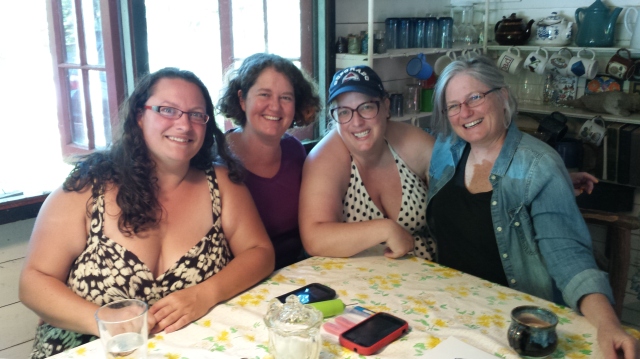 Bliss Morgan, Ilyanna Kreske, me, and Lisa Cohen last summer on Lake Champlain
